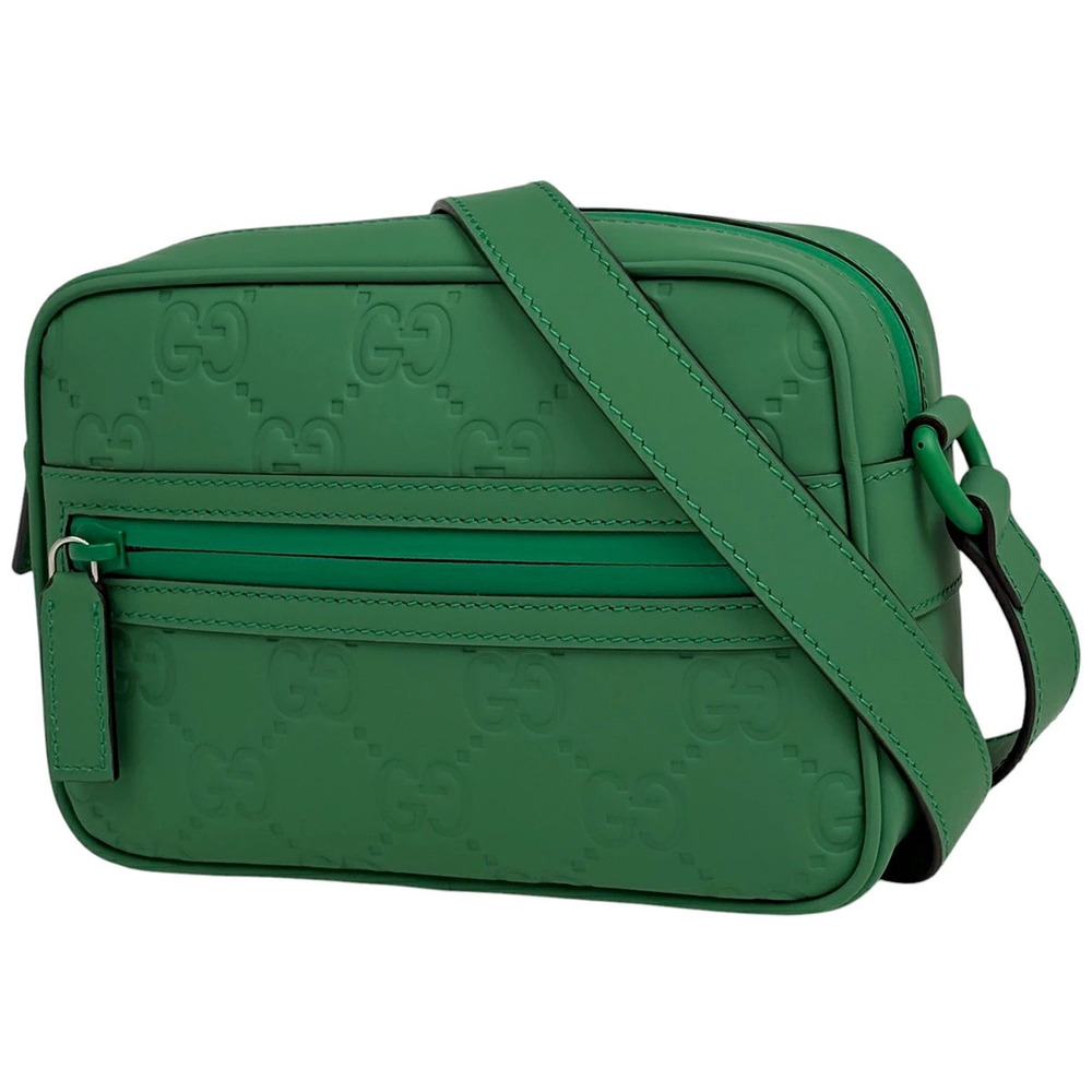 Gucci GG Effect Shoulder Bag Leather Green